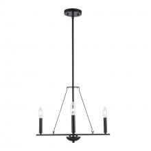 Trans Globe 11643 BK - 3LT CHANDELIER-THIN SPIRAL-BK
